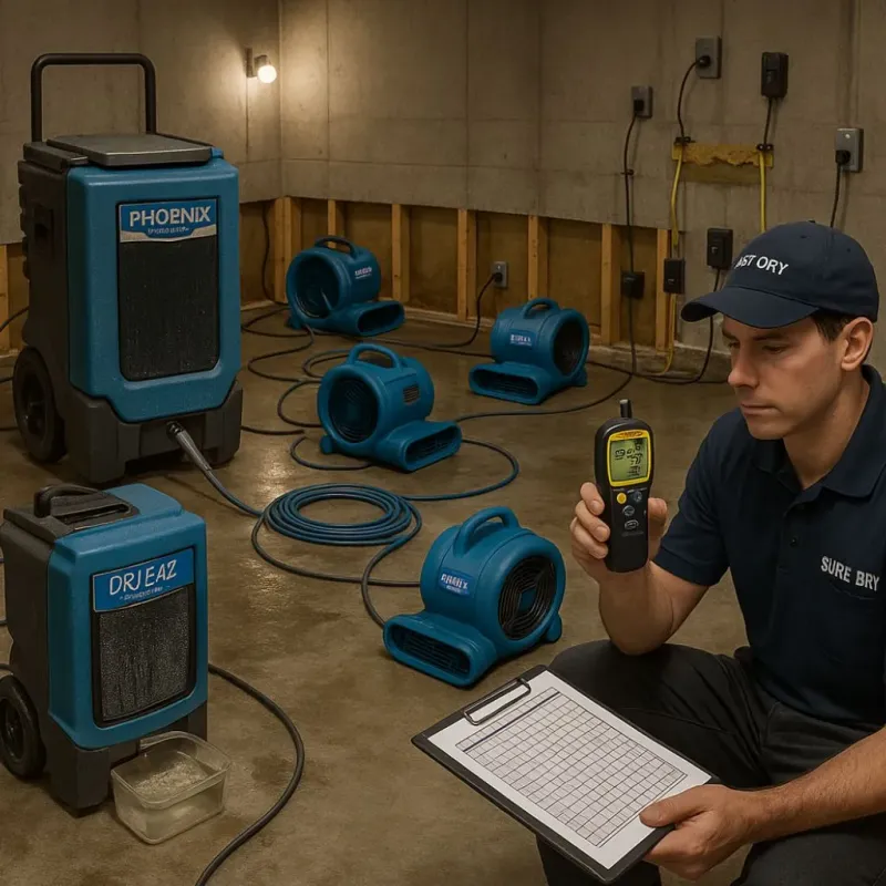 Structural Drying and Dehumidification process in Calaveras County, CA